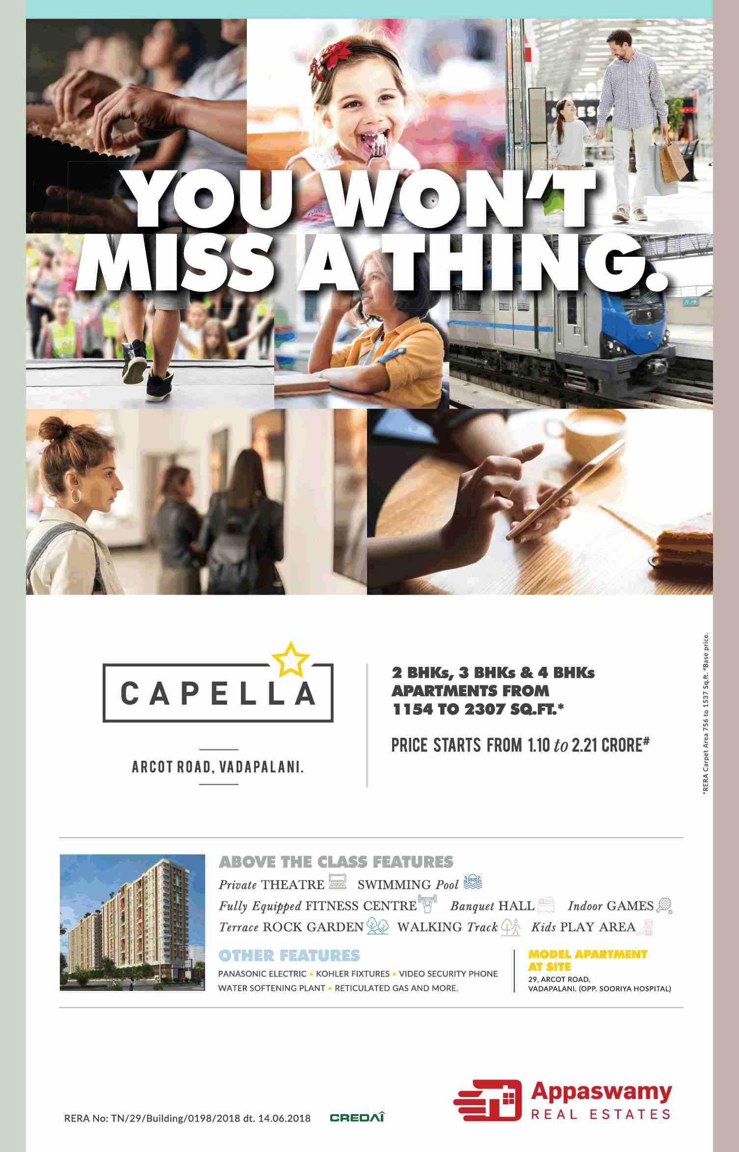 Model apartment ready for visit at Appaswamy Capella in Chennai Update